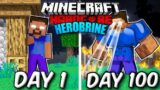 I Survived 100 Days as BLUE HEROBRINE in Hardcore Minecraft…(Hindi)