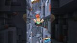 Minecraft Kratos Cliff Jump, Golem Saves Alex #Minecraft #Shorts