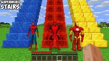 NEW SECRET SUPERHEROES STAIRS! SPIDER MAN vs DEADPOOL vs IRON MAN in Minecraft Animation