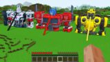 NEW SECRET TRANFORMERS STAIRS TO HOUSE OPTIMUS PRIME vs BUMBLEBEE vs MEGATRON in Minecraft Animation