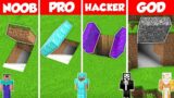 UNDERGROUND SECRET BASE BUILD CHALLENGE – Minecraft Battle: NOOB vs PRO vs HACKER vs GOD Animation