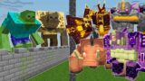 ZOMBIE CASTLE vs NETHER & END BOSSES (Minecraft Mob Battle)