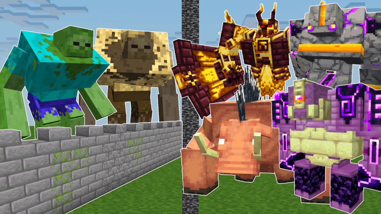 ZOMBIE CASTLE vs NETHER & END BOSSES (Minecraft Mob Battle) - Minecraft ...