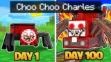 100 DAYS in Minecraft as CHOO CHOO CHARLES