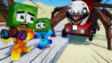 Monster School : Baby Zombie Fire & Ice Run Away From Choo-Choo Charles (Minecraft Animation)