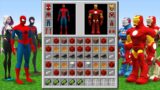 REALISTIC TEAM SPIDER MAN Inventory vs TEAM IRON MAN MINECRAFT HOW TO PLAY SUPERHERO CHALLENGE Anima