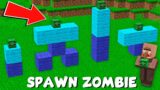 VILLAGER SPAWN ALL SECRET ZOMBIES in Minecraft ! ALL ZOMBIES vs VILLAGER !