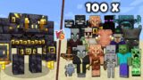 GILDED BRUTE GOLEM vs All Mobs in Minecraft x100 – Gilded Brute Golem vs All Mobs army