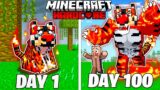 I Survived 100 Days as A FIRE TIGER in HARDCORE Minecraft