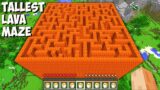 I found THE TALLEST LAVA MAZE in Minecraft! This is THE HIGHEST GIANT SECRET MAZE of LAVA!