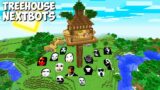 SURVIVAL TREEHOUSE 3 BASE with JEFF THE KILLER AND 100 SCARY NEXTBOTS in Minecraft Coffin meme