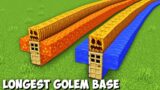 Which SECRET LONGEST GOLEM BASE TO CHOOSE WATER VS LAVA in Minecraft ? NEW WAY TO SPAWN GOLEM !