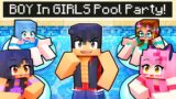 BOY in an ALL GIRLS Pool Party in Minecraft?!