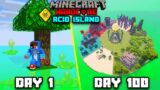 I Survived 100 Days on Acid Survival Island in Minecraft Hardcore HINDI