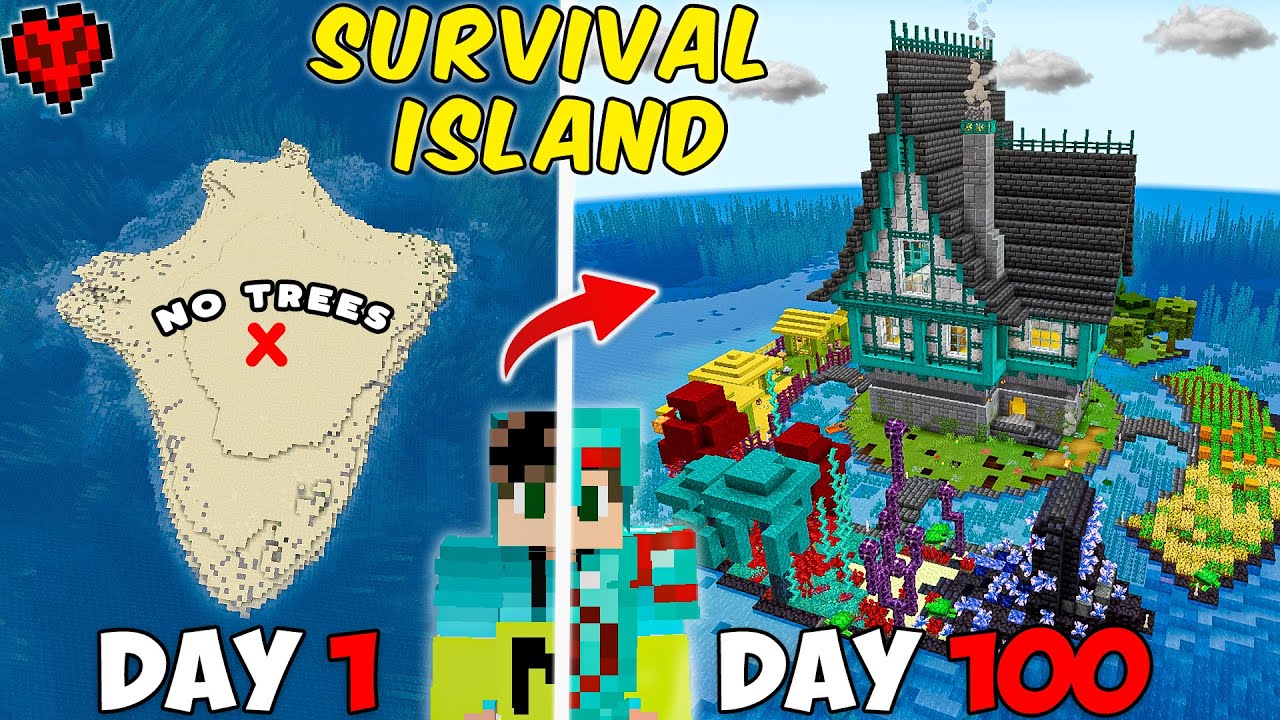 I Survived 100 Days on a SURVIVAL ISLAND in Minecraft 1.20 [Movie ...
