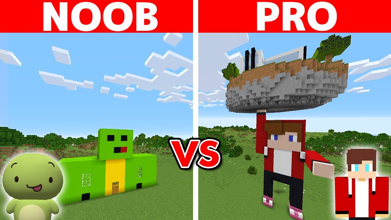 Minecraft NOOB Vs PRO: STATUE HOUSE BUILD CHALLENGE - Minecraft Videos