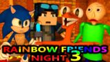 RAINBOW FRIENDS Chapter 1 VS SONIC MARIO BALDI STEVE Roblox CHALLENGE Night 3 Minecraft Animation