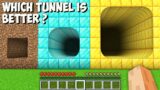 Which THE LONGEST TUNNEL is BETTER in Minecraft? I found DIRT vs DIAMOND vs GOLD GIANT TUNNEL!