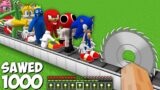 You can SAWED ALL SONIC and RAINBOW FRIENDS in Minecraft ! TRAP FOR 1000 SONIC KNUCKLES TAILS ROSE !