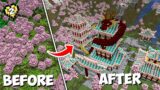 I Transformed the Cherry Blossom Biome into a Village in Hardcore Minecraft