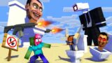 Monster School : SKIBIDI TOILET GIANT AND CAMERAMAN VS CHAINSAW MAN CHALLENGE – Minecraft Animation