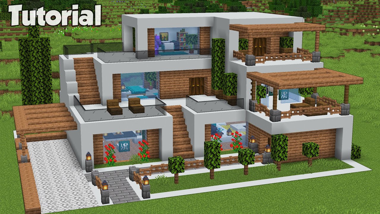 Minecraft: How to Build a Modern House Tutorial (Easy) #41 - Minecraft ...