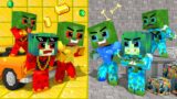 Monster School : Rich Zombie Family Vs Poor Herobrine Family – Minecraft Animation