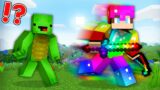 Rainbow Armor Speedrunner vs Hunter in Minecraft – Maizen JJ and Mikey