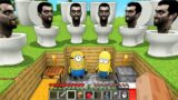 SKIBIDI TOILET ARMY vs MINIONS SECURITY UNDERGROUND BASE in Minecraft – Gameplay Animation