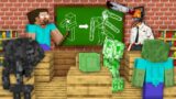 SuperHero Monster School: Chainsaw Man Denji Turning Lesson – Teacher Herobrine Minecraft Animation