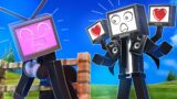TV WOMAN STUCK IN FENCE! TV MAN BOSS VS SKIBIDI TOILET IN GARRYS MOD | Minecraft Animation