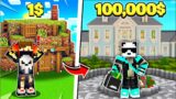 $1 VS $1,000,000 House Build Battle in Minecraft