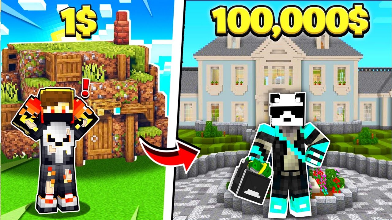 $1 VS $1,000,000 House Build Battle in Minecraft - Minecraft videos