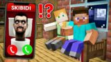DON'T CALL to SCARY SKIBIDI TOILET and CAMERAMAN vs MINION Family NOOB and ALEX 3.00 AM in MINECRAFT