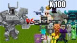 Ferrous Wroughtnaut vs ALL Minecraft Mobs x100