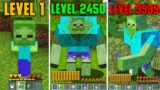 HOW TO UPGRADE ZOMBIE FROM LEVEL 1 TO LEVEL 2450 TO LEVEL 9999 IN MINECRAFT