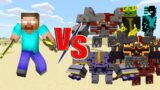 Herobine VS All Monstrosities and Elemental Zombies Bosses in Minecraft