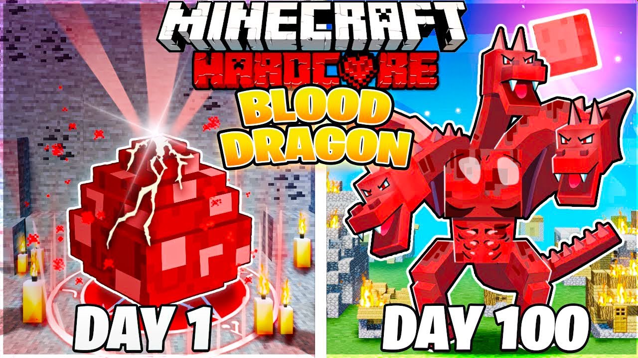 I Survived 100 Days As A Blood Dragon In Hardcore Minecraft Here S