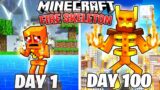 I Survived 100 DAYS as a FIRE SKELETON in Minecraft Hardcore World… (Hindi) || AB