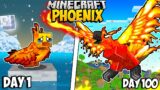 I Survived 100 Days as a PHOENIX in Minecraft