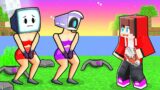 Maizen Took Off TV and CAMERA WOMAN Clothes Prank in Minecraft!(JJ and Mikey)