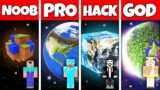 Minecraft Battle: NOOB vs PRO vs HACKER vs GOD INSIDE PLANET HOUSE BASE BUILD CHALLENGE in Minecraft