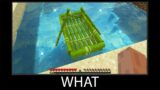 Minecraft wait what meme part 257 Realistic Bamboo raft