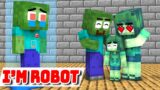 Monster School : I Became the Robot of a Zombie Family – Minecraft Animation