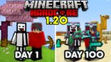 We Survived 100 days In 1.20 TRAILS & TALES UPDATE in Hardcore Minecraft… (duos)