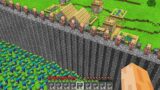 Why Villager Build this TALLEST BEDROCK WALL in My Minecraft Village ?? Secret Giant Bedrock Base !!