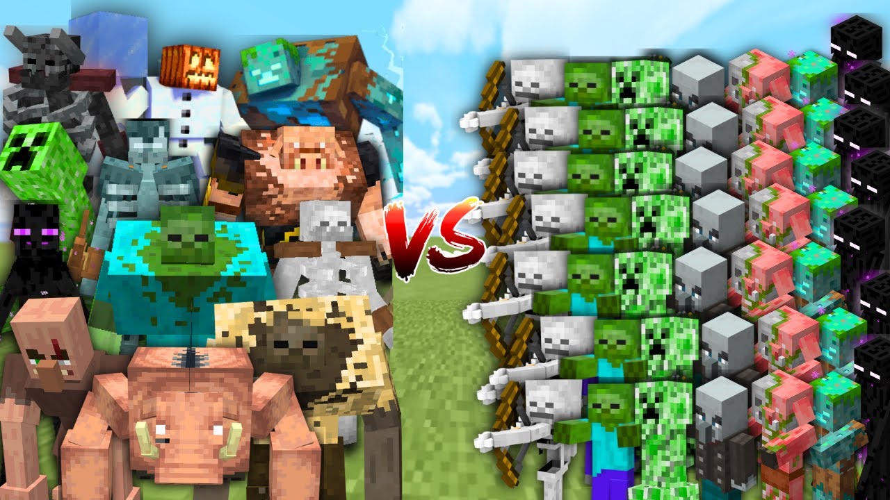 Extreme Mutant Mobs Vs 100 Mobs In Minecraft Mob Battle Minecraft Videos