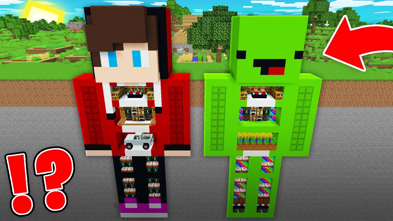 GIANT JJ And Mikey HOUSE BATTLE BUILD CHALLENGE In Minecraft - NOOB VS ...