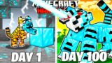 I Survived 100 Days as a DIAMOND TIGER in Minecraft Hardcore World… (Hindi)