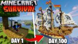 I Survived on a Flying RAFT in Minecraft Survival (Hindi)